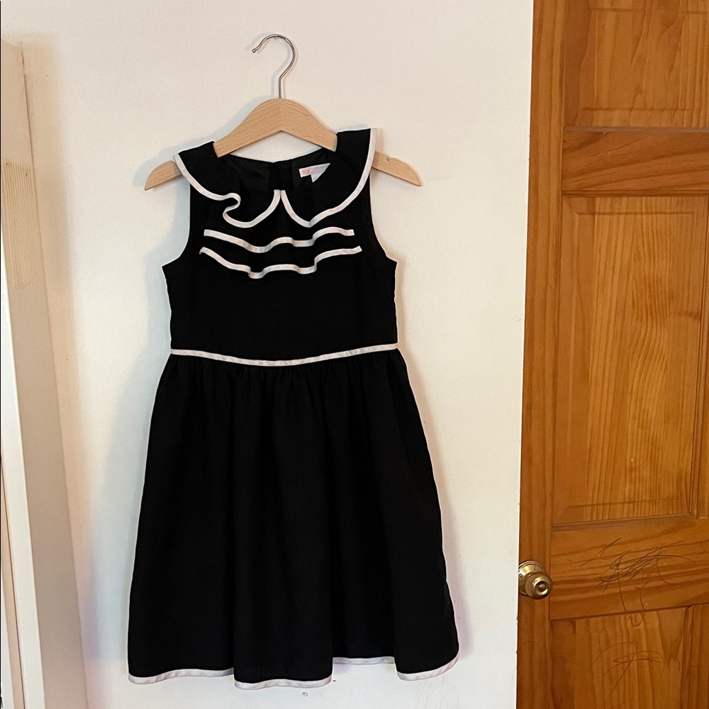 Janie and Jack Black Dress with White Trim